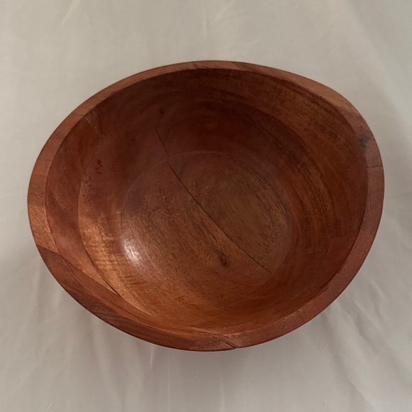 Rustic Brown Wooden Serving Bowl - Picture 3 of 3